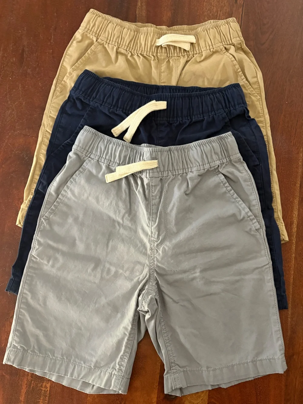 Children’s Place Elastic Waist Chino Shorts - Tan, Light gray, Navy Size 8
